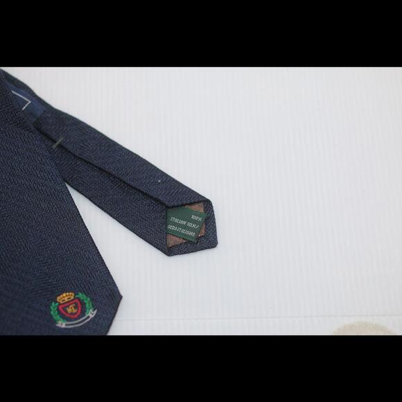 Tie American traditions made in U.S.A. Dark blue thiner 100% silk - Picture 3 of 5